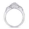 10k White Gold Womens Round Diamond Cluster Split-shank XO Ring 1/5 Cttw