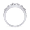 10k White Gold Womens Round Diamond Chain Link Fashion Band Ring 1/6 Cttw