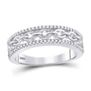 10k White Gold Womens Round Diamond Chain Link Fashion Band Ring 1/6 Cttw
