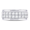 10k White Gold Womens Round Diamond Double Row Band Ring 1 Cttw