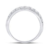 10k White Gold Womens Round Diamond Double Row Band Ring 1 Cttw