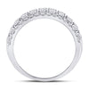 10k White Gold Womens Round Diamond Four Row Machine Set Band Ring 1-1/2 Cttw