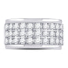 10k White Gold Womens Round Diamond Triple Row Band Ring 1-1/2 Cttw