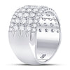 10k White Gold Womens Round Diamond Band Ring 2 Cttw
