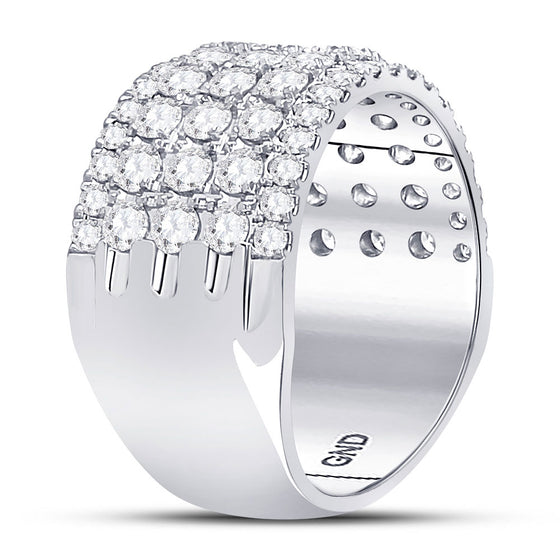 10k White Gold Womens Round Diamond Band Ring 2 Cttw
