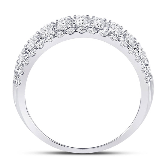 10k White Gold Womens Round Diamond Band Ring 2 Cttw