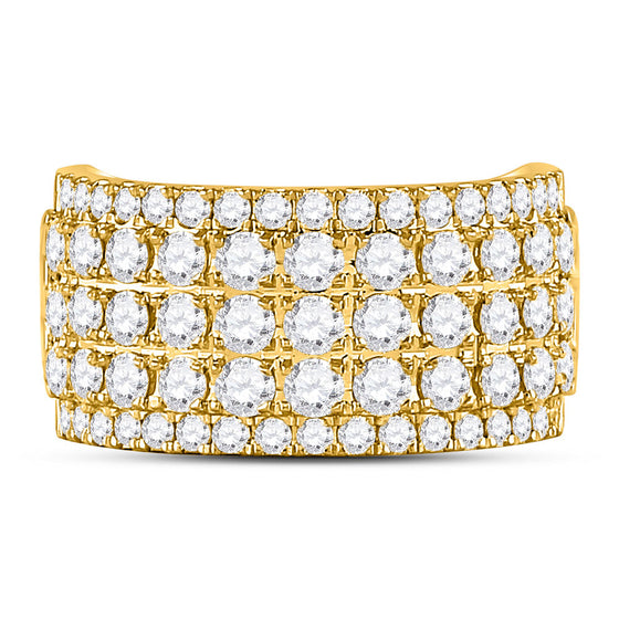 10k Yellow Gold Womens Round Diamond Band Ring 2 Cttw