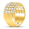 10k Yellow Gold Womens Round Diamond Band Ring 2 Cttw