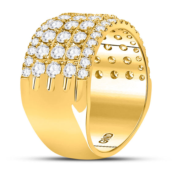 10k Yellow Gold Womens Round Diamond Band Ring 2 Cttw