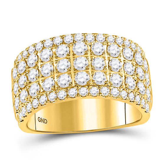 10k Yellow Gold Womens Round Diamond Band Ring 2 Cttw