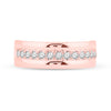 14k Rose Gold Mens Round Diamond Wedding Single Row Band Ring 1/2 Cttw