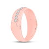 14k Rose Gold Mens Round Diamond Wedding Single Row Band Ring 1/2 Cttw