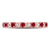 10k Rose Gold Womens Round Ruby Diamond Eternity Stackable Band Ring 1 Cttw