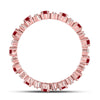 10k Rose Gold Womens Round Ruby Diamond Eternity Stackable Band Ring 1 Cttw