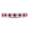 10k Rose Gold Womens Round Ruby Halo Stackable Band Ring 1/2 Cttw