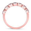 10k Rose Gold Womens Round Ruby Halo Stackable Band Ring 1/2 Cttw