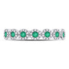 10k White Gold Womens Round Emerald Circle Stackable Band Ring 1/2 Cttw