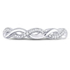10k White Gold Womens Round Diamond Fashion Braid Band Ring 1/10 Cttw