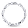 10k White Gold Womens Round Diamond Fashion Braid Band Ring 1/10 Cttw