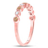 10k Rose Gold Womens Round Brown Diamond Band Ring 1/3 Cttw