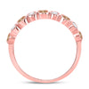 10k Rose Gold Womens Round Brown Diamond Band Ring 1/3 Cttw