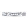 10k White Gold Womens Round Diamond Milgrain Pinched Band Ring 1/4 Cttw