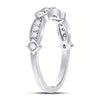10k White Gold Womens Round Diamond Milgrain Pinched Band Ring 1/4 Cttw