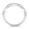 10k White Gold Womens Round Diamond Milgrain Pinched Band Ring 1/4 Cttw