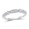10k White Gold Womens Round Diamond Milgrain Pinched Band Ring 1/4 Cttw