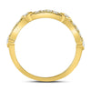10k Yellow Gold Womens Round Diamond Milgrain Pinched Band Ring 1/4 Cttw