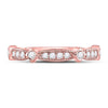 10k Rose Gold Womens Round Diamond Milgrain Band Ring 1/4 Cttw