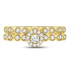 10k Yellow Gold Round Diamond Stackable Bridal Wedding Ring Band Set 1/3 Cttw