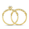 10k Yellow Gold Round Diamond Stackable Bridal Wedding Ring Band Set 1/3 Cttw