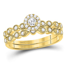  10k Yellow Gold Round Diamond Stackable Bridal Wedding Ring Band Set 1/3 Cttw