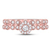 10k Rose Gold Round Diamond Stackable Bridal Wedding Ring Band Set 1/3 Cttw
