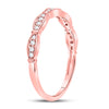 10k Rose Gold Womens Round Diamond Stackable Band Ring 1/8 Cttw