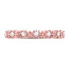 10k Rose Gold Womens Round Diamond Stackable Band Ring 1/6 Cttw