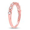 10k Rose Gold Womens Round Diamond Stackable Band Ring 1/6 Cttw
