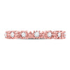 10k Rose Gold Womens Round Diamond Stackable Band Ring 1/6 Cttw