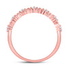 10k Rose Gold Womens Round Diamond Stackable Band Ring 1/6 Cttw