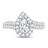 14k White Gold Pear Diamond Halo Bridal Wedding Engagement Ring 1 Cttw