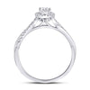 14k White Gold Oval Diamond Solitaire Bridal Wedding Engagement Ring 1/3 Cttw