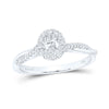 14k White Gold Oval Diamond Solitaire Bridal Wedding Engagement Ring 1/3 Cttw