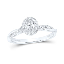  14k White Gold Oval Diamond Solitaire Bridal Wedding Engagement Ring 1/3 Cttw