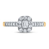14k Yellow Gold Emerald Diamond Solitaire Bridal Wedding Engagement Ring 1/2 Cttw