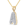 10k Yellow Gold Mens Round Diamond Initial A Letter Charm Pendant 1/2 Cttw