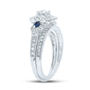 14k White Gold Round Diamond Bridal Wedding Ring Band Set 7/8 Cttw