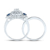 14k White Gold Round Diamond Bridal Wedding Ring Band Set 7/8 Cttw