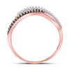 10k Rose Gold Womens Round Brown Diamond Band Ring 1/6 Cttw