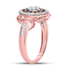 10k Rose Gold Womens Round Brown Diamond Flower Cluster Ring 1/2 Cttw